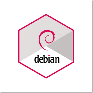 debian hexagonal Posters and Art